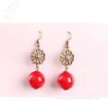 Vintage Red Pearl Drop Earrings